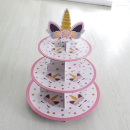Bakeware Tools 1Pc 3-Layer Paper Cake Stand Disposable Birthday Party Wedding Decoration DIY Craft Dessert Display