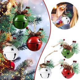 Christmas Decorations Christmas Metal Jingle Bell With Bowknot Hemp Rope Pendant For Christmas Tree Ornament Decoration Fashion Accessories #50g 220908