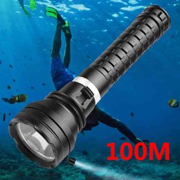 XHP70.2 Diving On/Off Military Grade Led Flashlight Waterproof Underwater 100M Power Door 26650 18650 Battery Lamps Lantern J220713