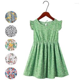 Girl Dresses Kids Girls Clothes Summer 2022 Petal Frill Sleeve Children Flower For 2-12 Years Toddler Big Child Dress