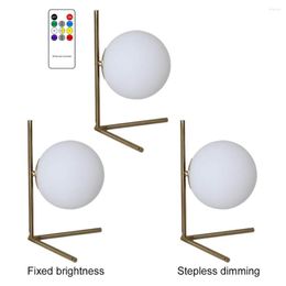 Table Lamps Nordic Glass Ball LED Lamp Metal Base Stylish USB Touch Switch White Lighting Reading For Living Room Art Decoration