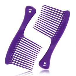 Hair Brushes Wide Tooth Comb Der Salon Shampoo For Thick Long And Curly Detangling Tools 4C Jumbo Rake Purple Drop Delivery 2 Lulubaby Amg7V