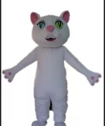 Discount factory sale Ventilation a lady white cat mascot costume for adult to wear