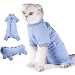 Cat Costumes Cat Recovery Suit for Abdominal Wounds or Skin Disease Cat Clothes Pullover Pajamas Cozy Onesie For Hone Prevent Shedding Hair 220908