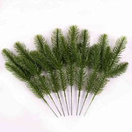 Faux Floral Greenery 5 pcs Artificial Green Pine Branches Artificial Flower Plant Wedding Christmas Decoration DIY Home Decoration Christmas Tree J220906