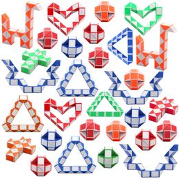 Party Favour 24 Blocks Magic Speed Cubes Mini Snake Cube Plastic Puzzle Toy For Kids Bag Fillers Supplies Random Colour Drop De Bdesybag Ams9Z