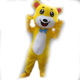 Discount factory sale Yellow Bear Mascot Costume Fancy Party Dress Halloween Carnival Costumes Adult Size