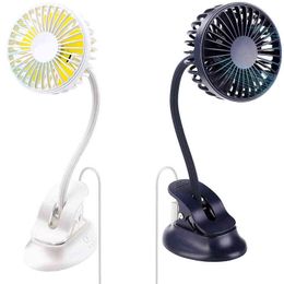 Electric Fans Portable Mini Clip Stroller Fan 3 Speeds Settings Flexible Bendable Usb Rechargeable Battery Operated Quiet Desk Fan For Home Of T220907