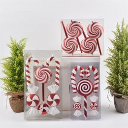 Christmas Decorations Large decorations red and white candy lollipop small stick combination home party 220908