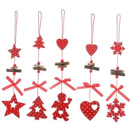 Other Event Party Supplies Christmas Decoration Wooden Hanging Pendants Xmas Tree Angel Snowflake Christmas Ornament For Home Year Party Decor 220908