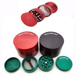 Smoking dry herb Accessories Colourful wholesale 40mm 63mm 4layer SharpStone Tobacco Grinders Brand metal grinder