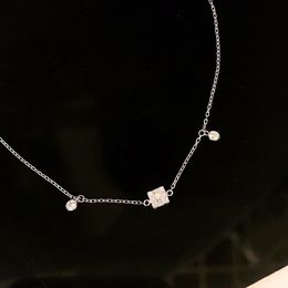 Women's Jewellery chain bracelet 0.15ct square diamond au750 18k gold white gold