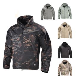 Outdoor Hoody Softshell Jacket Woodland Hunting Shooting Clothing Tactical Camo Coat Combat Clothing Camouflage NO05-227