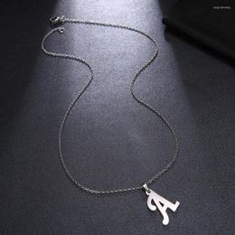 Chains Women A-Z Alphabet Letter Pendant Necklaces Polish Charm Necklace Stainless Steel Jewelry