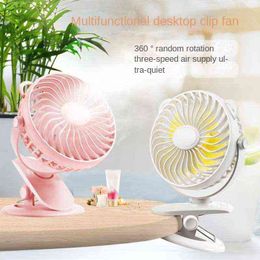 Electric Fans USB Clip Fans Mini Portable Rechargeable Handheld 360 Mute Clip Fan Stroller Clip Small Cooling Wall Fan T220907