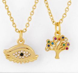 Jewellery Necklaces Pendants tree eye chain necklace Zirconia Jewellery Cubic Crystal Cz Fashion Charm q34h