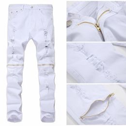 Style de jeans pour hommes hommes Break Zipper petit code 28 Trend Elastic Slim Pantal