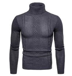 Sweater Men's Wool Turtle Neck Top Autumn Spring Winter Thick Sweaters Light Grey Dark Grey Black Khaki Sweaters9805