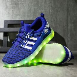 USB Rechargeable Luminous Kids Sneakers Boys Girls Children Baby Flashing Shoes Childle Led Light Zapatillas 220805