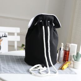 School Bags canvas backpack men's and women's general simple backpack Beamed rope bucket bag 220908