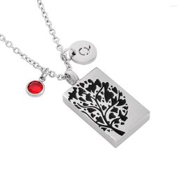 Chains IJMD0014 Tree Of Life Stainless Steel Cremation Souvenir Pendant For Ashes Urn Keepsake Memorial Necklace Women Men Jewelry