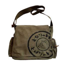 Evening Bags High Quality My Neighbour Totoro Canvas Shoulder Bags Large Satchels Leisure Messenger Crossbody Bag 220908