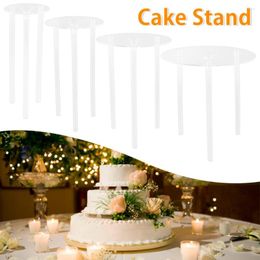 Festive Supplies Cake Stand Multi-Tier Dessert Tower Reusable Plate Supports With 12 Plastic Pillars Decoration For Birthday