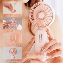 Electric Fans Mini Fan Handheld Portable Fan USB Rechargeable Electric Neck Fan Three Speeds Portable Air Conditioner T220907