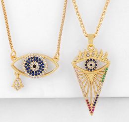 Jewelry Necklaces Pendants eye chain necklace Zirconia Jewelry Cubic Crystal Cz Fashion Charm ah35h