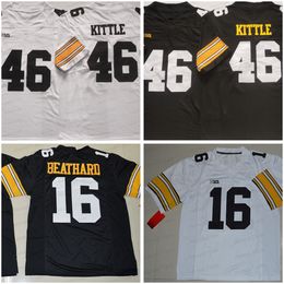 American College Football Wear 46 George Kittle College Football Jersey Iowa Hawkeyes 94 Adrian Clayborn 16 C.J Beathard 14 Desmond King Black White Stitched NCAA Me