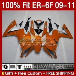 OEM Fairings For KAWASAKI NINJA 650R ER 6 F 650 R 2009-2011 Bodywork 149No.63 650-R ER-6 F ER 6F ER-6F 2009 2010 2011 ER6 F ER6F 09 10 11 Injection Mold Fairing Kit glossy orange