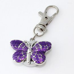 Orologi da taschino Orologio in metallo Mini marchio Fashion Crystal Butterfly Ciondolo Portachiavi Catena Quarzo Borsa regalo GL36K