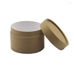 Gift Wrap 100Pcs White Kraft Round Paper Tube Box Canister Packaging Cylinder Craft Cardboard Jar Pack For Candy Power Jewellery