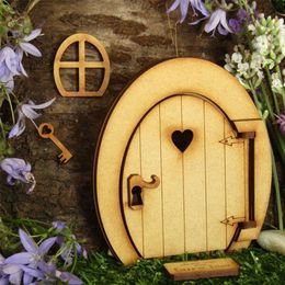 Other Event Party Supplies 3d Wooden Fairy Hand Made Diy Door Decoration Miniature Fairy Garden Signs Doll House Door Craft House Doors #W5 220908