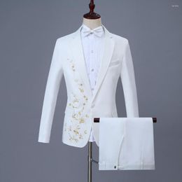 Men's Suits Latest Coat Pant Designs Casual Gentleman Single Breasted Men White Jacket Beach Wedding Mens Groom Tuxedos