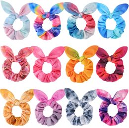 Hair Rubber Bands L Bow Scrunchies For Cute Rabbit Bunny Ear Fashion Colorf Tie Dye Scrunchy Ties Bowknot Ponytail Holders W Sexyhanz Ama06