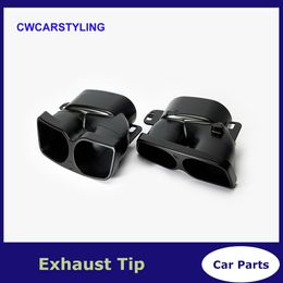 Pair Modified Car Exhaust Muffler Tail Pipe Tips for Mercedes-benz AMG C63/S W204 W205 W212 W222 S205 C205 Pre-Facelift 15-18