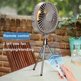Electric Fans Multi-function Tripod Hanging Fan High Wind Mute Intelligent Remote Control Timing Portable Outdoor Camping Lighting ElectricFan T220907