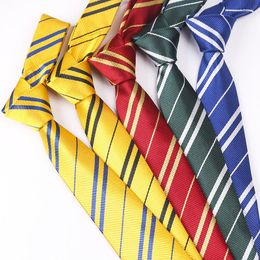 Bow Ties School Blue Striped Necktie Women Green Neck Tie Boy Skinny Red Girl Neckties Yellow Student Cosplay Marked B067