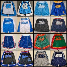 Men Mesh Team Throwback Just Don Stitched Face Mesh Basketball Shorts pockets mitchell ness North Carolina State University Pantalones de baloncesto Shorts