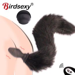 Beauty Items Ogon lisa wibrator analny dla kobiet Dildo Butt Plug masaer prostaty dorosych gry Buttplug erotyczne zabawki