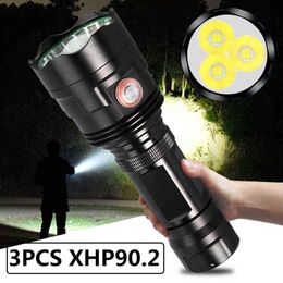 XHP90.2 12-Core High Quality Tactical Led Flashlight Usb Rechargeable 18650 26650 Battery Waterproof Ultra Bright Lantern J220713