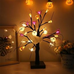 Party Decoration LED Halloween Decoration Ghost Pumpkin Spider Birch Tree Light Table Lamp Bar Haunted House Festival Decor Halloween Ornaments 220908