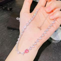 Chains Luxury Simple Water Drop Imitated Diamond Necklaces Women's Design 2022 Colour Tourmaline Clavicle Chain Chocker Necklace