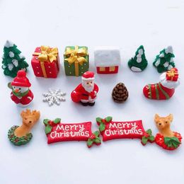 Decorative Figurines Christmas Snowman Santa Claus Gift Box Ornaments Decorations Home Decoration Miniature Dollhouse Craft DIY Accessories