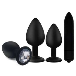 Beauty Items 4pcs/set Silicone Anal Plug Jewelry Dildo Vibrator sexy Toys for Woman Prostate Massager Bullet Vibrators Butt Men Gay