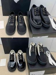Chanells New Channel Single Brand Casual Shoes Shoes Home Black-and-white c Colour Matching Flat Bottom Round Head Soled