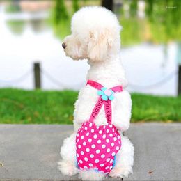 Dog Apparel Cute Cotton Overalls Pet Pants Clothing Adjustable Underwear Diapers Multicolor Random