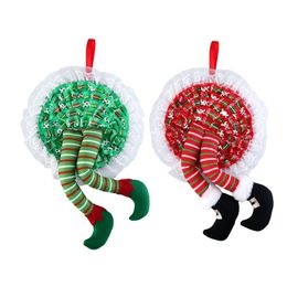 Other Event Party Supplies Santa Claus Elf Leg Christmas Tree Pendant Decoration Plush Door Decor Home Hanging Ornaments Funny Year Party Gift 220908