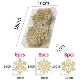 Christmas Decorations 24pcs Xmas Tree Snowflake Decorations Plastic Snowflake Ornaments Wonderland Christmas Tree Hanging Snowflake 220908